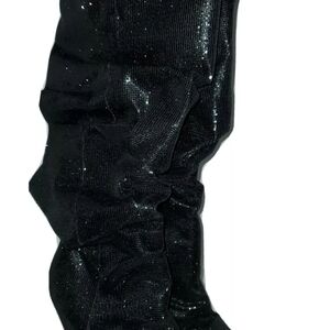 Black Glitter Boots